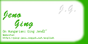 jeno ging business card